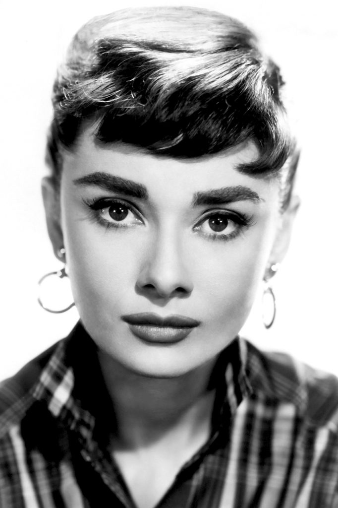 Headshot of Flamboyant Gamine Audrey Hepburn 