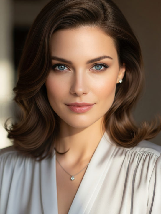 A woman with a bright winter complexion