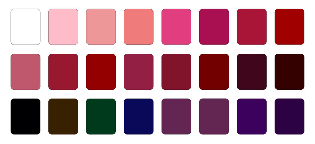 Deep winter color palette, aka dark winter color palette