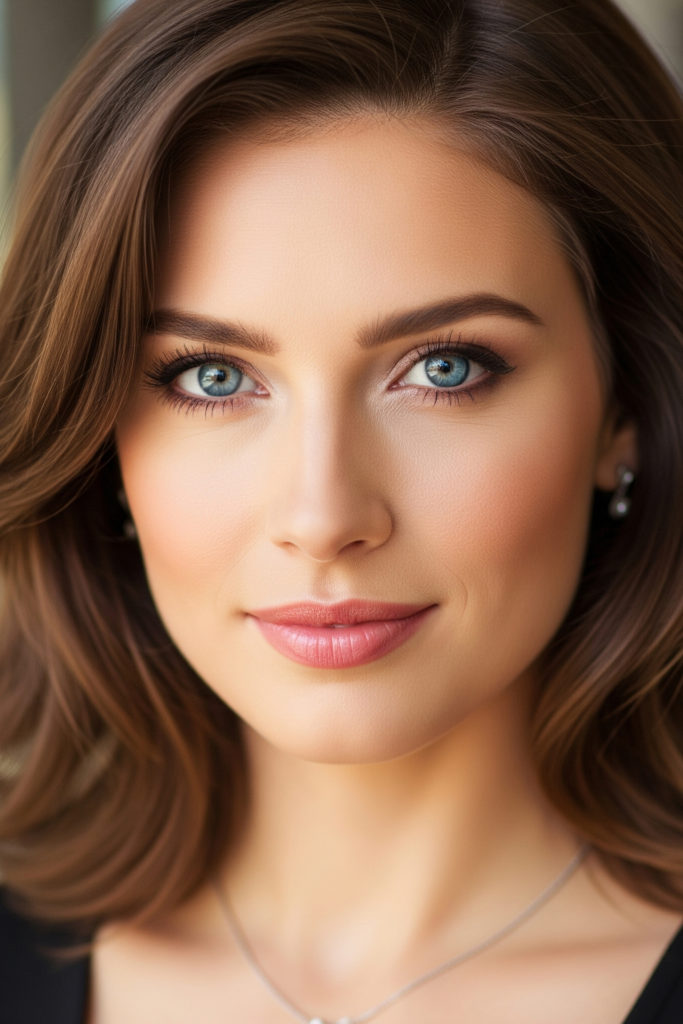 a woman with a bright winter complexion