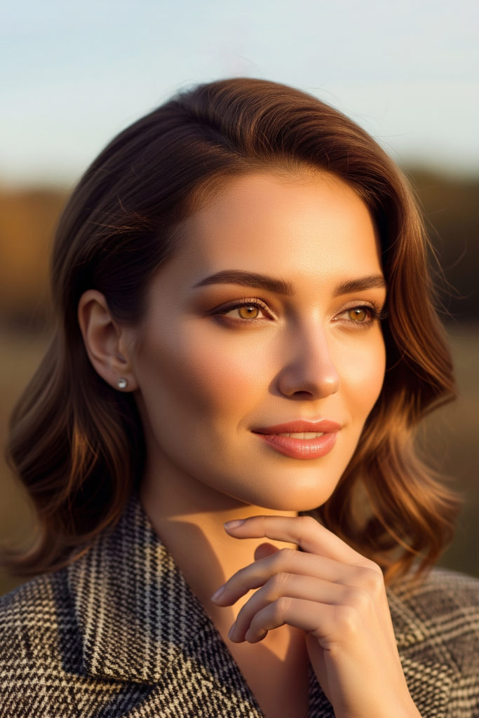 A woman with a soft autumn complexion